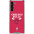 NBA Chicago Bulls Red Distressed Galaxy S24 FE Clear Case